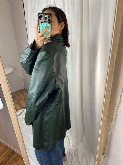 DARK GREEN LEATHER JACKET
