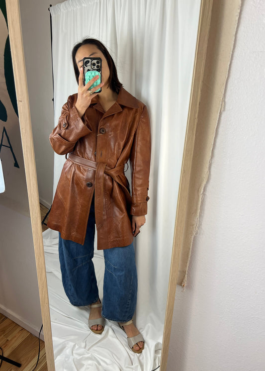 VINTAGE CAMEL LEATHER JACKET