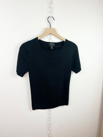 VNTG RIBBED SQUARE NECK TEE