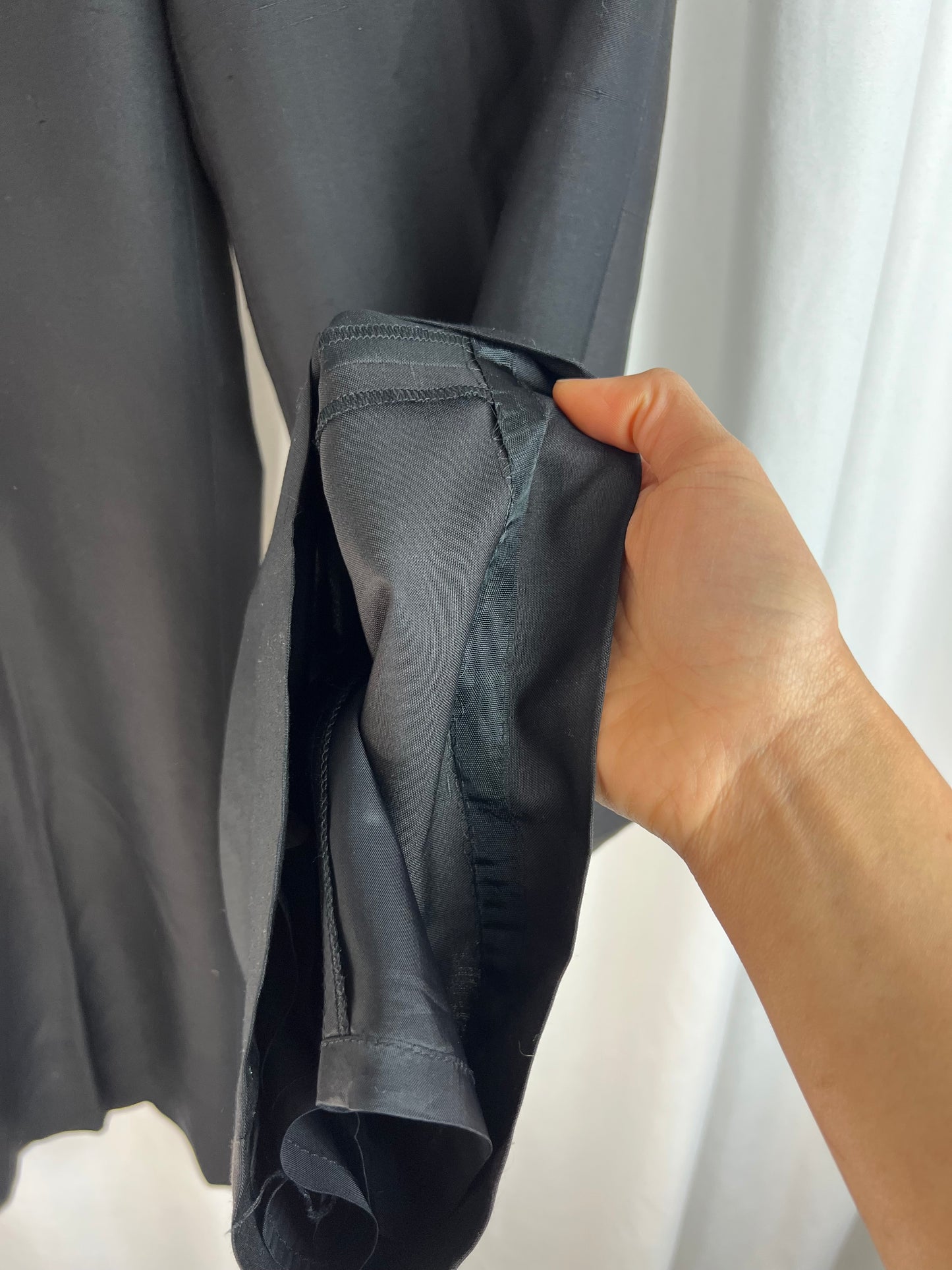 BLACK SILK TROUSERS | WAIST 26"