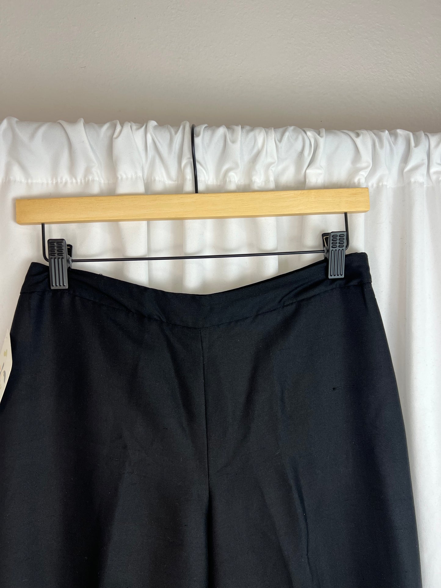 BLACK SILK TROUSERS | WAIST 26"