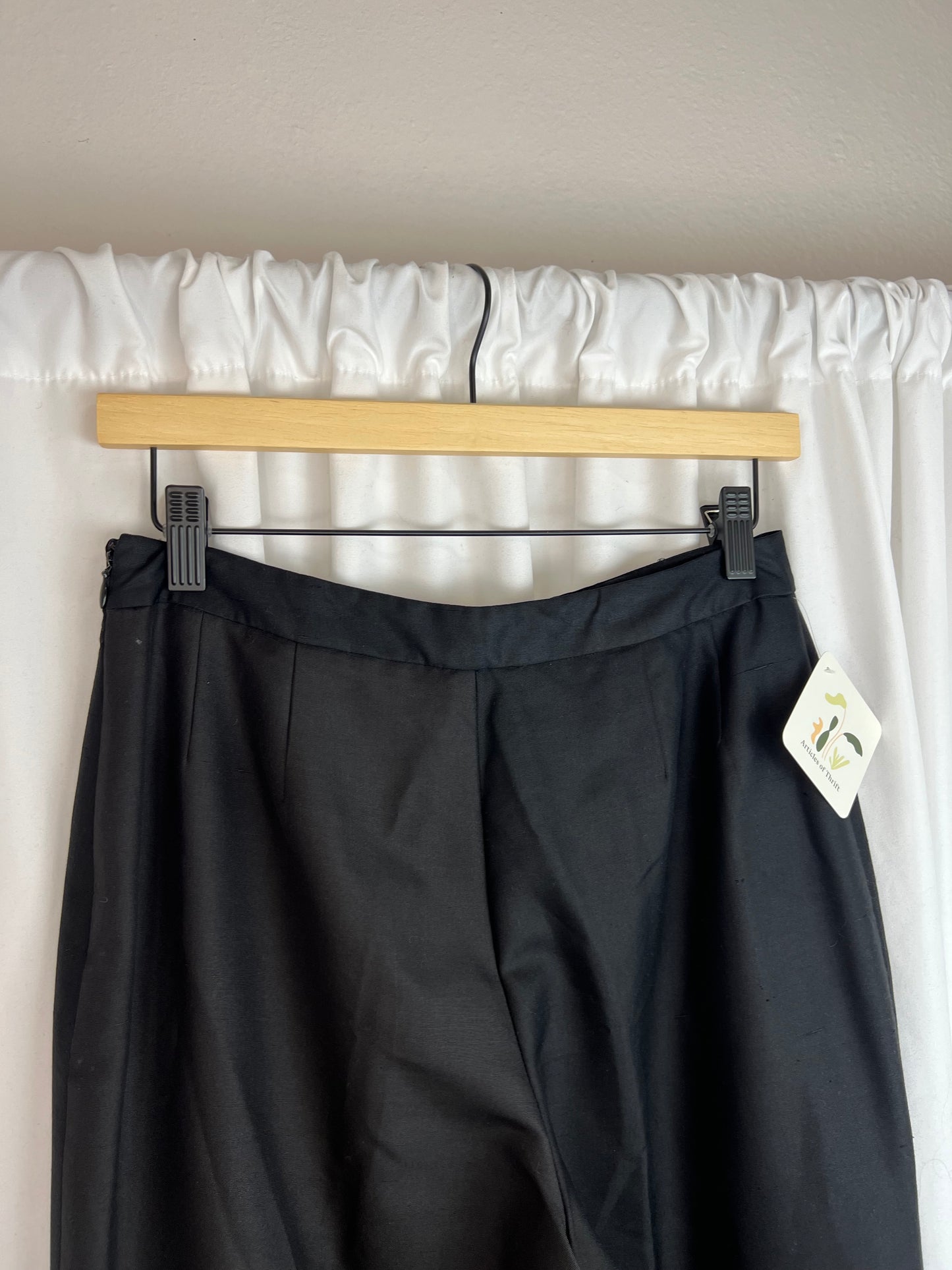 BLACK SILK TROUSERS | WAIST 26"