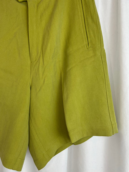 CHARTREUSE SILK SHORTS | WAIST 26"