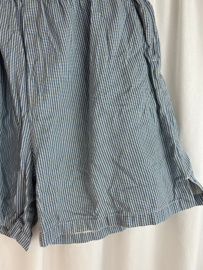 BLUE AND WHITE CHECKERED SHORTS | WAIST 32"