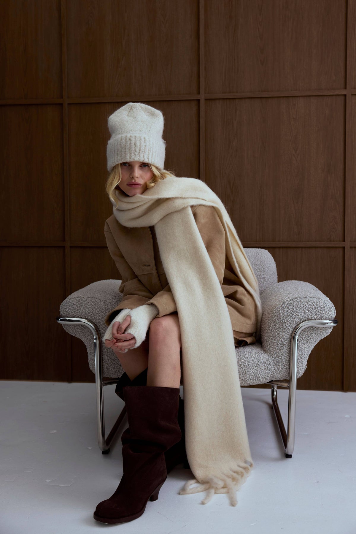 SCARF- PEBBLE BEIGE