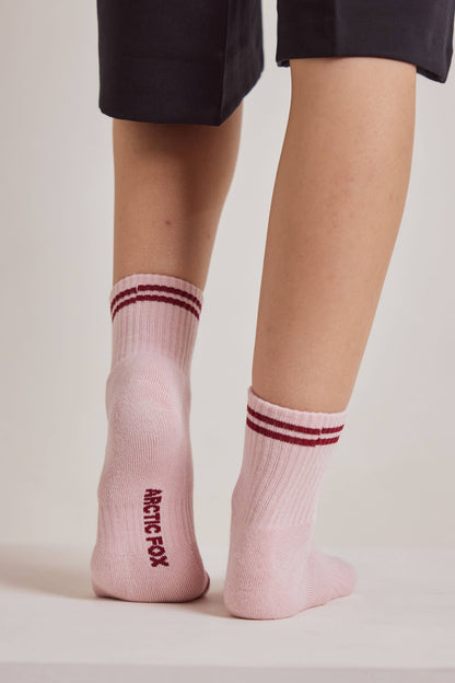STRIPED SOCK- PINK FROST
