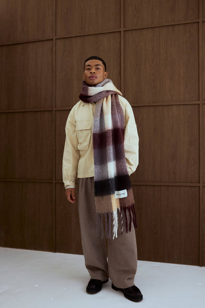 SCARF- DARK BERRY CHECK