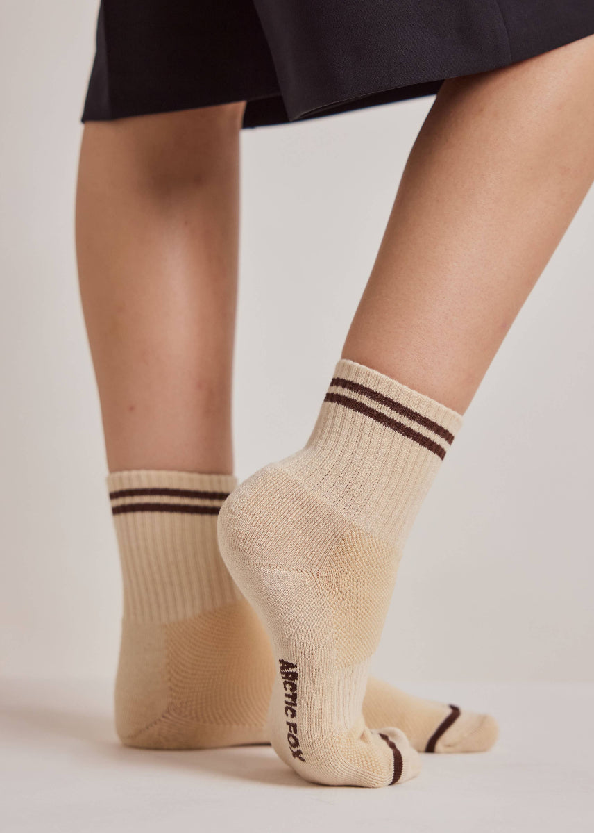 STRIPED SOCK- CHALK