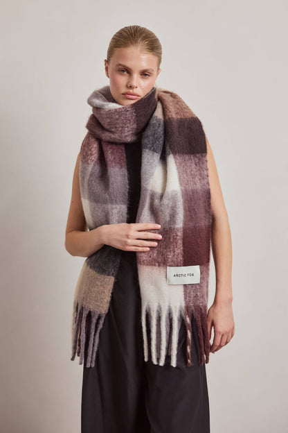 SCARF- DARK BERRY CHECK