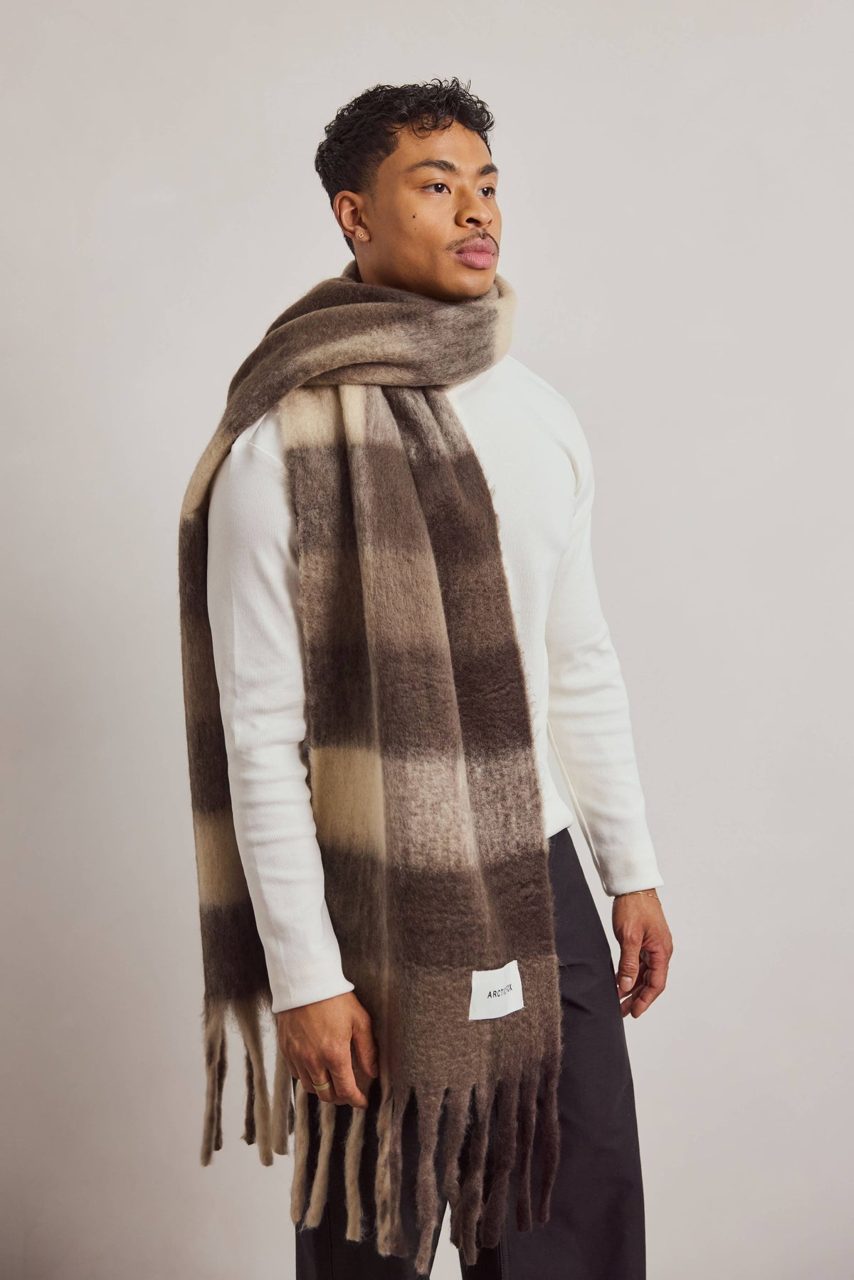 SCARF- BROWN CHECK
