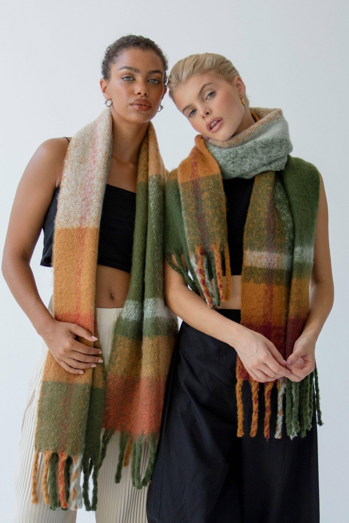 SCARF- MOSSY SPRING CHECK