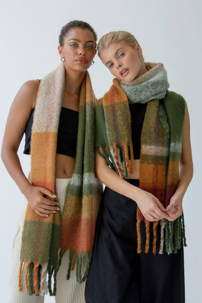 SCARF- MOSSY SPRING CHECK
