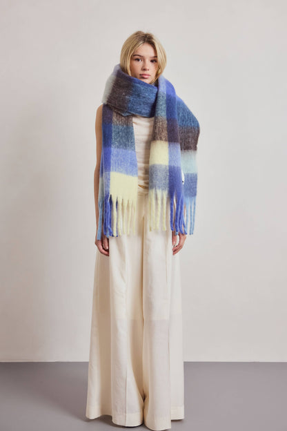 SCARF- BLUE/YELLOW CHECK