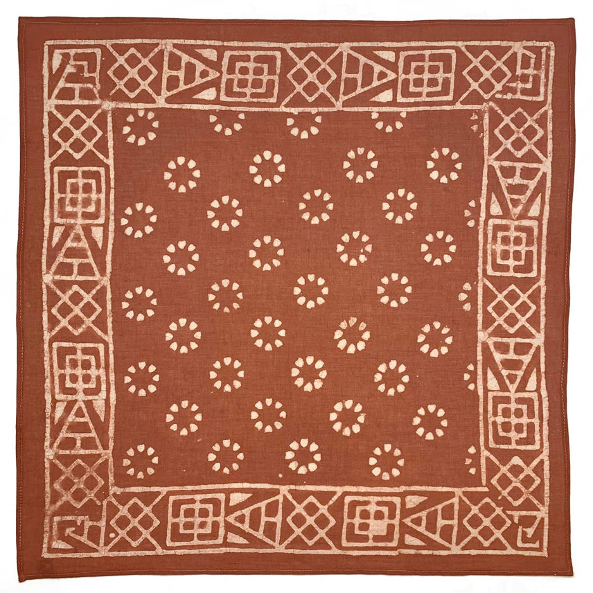 BLOCK PRINT BANDANA- BROWN