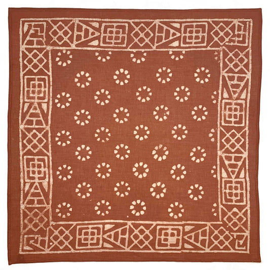 BLOCK PRINT BANDANA- BROWN