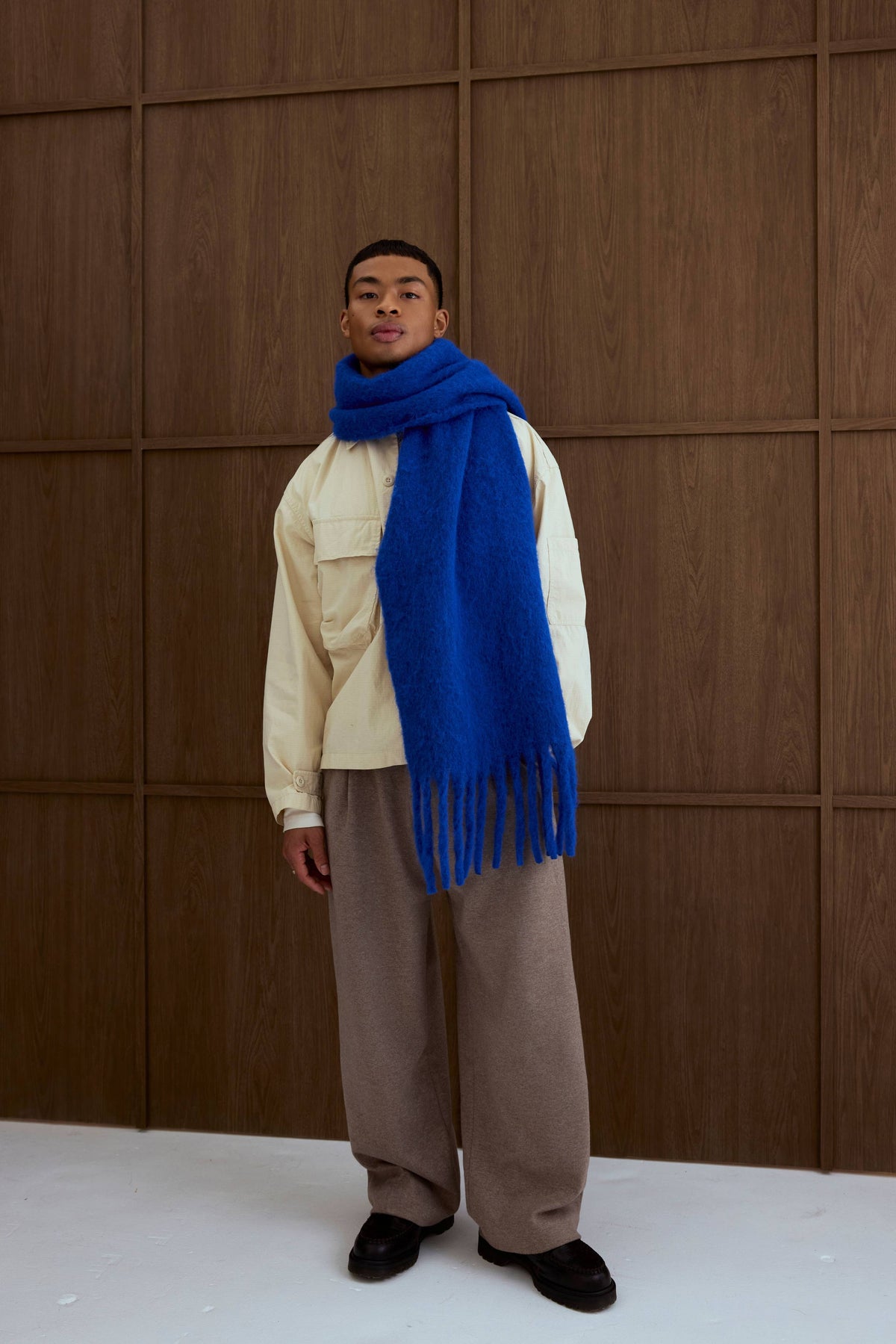 SCARF- ELECTRIC BLUE WOOL