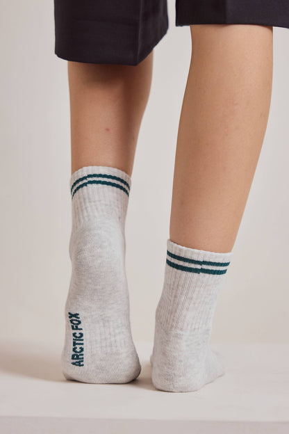STRIPED SOCK- GREY MELANGE