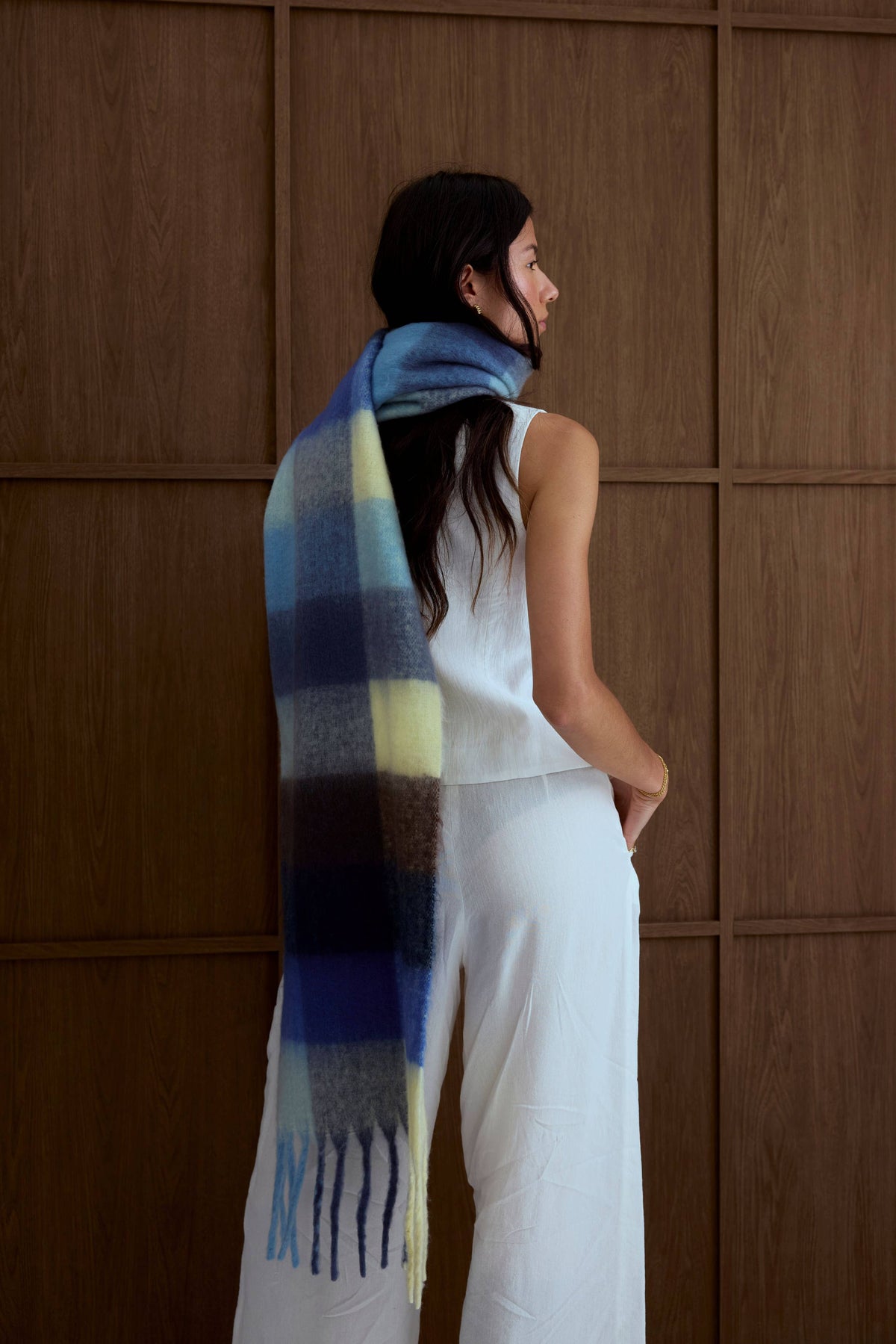 SCARF- BLUE/YELLOW CHECK