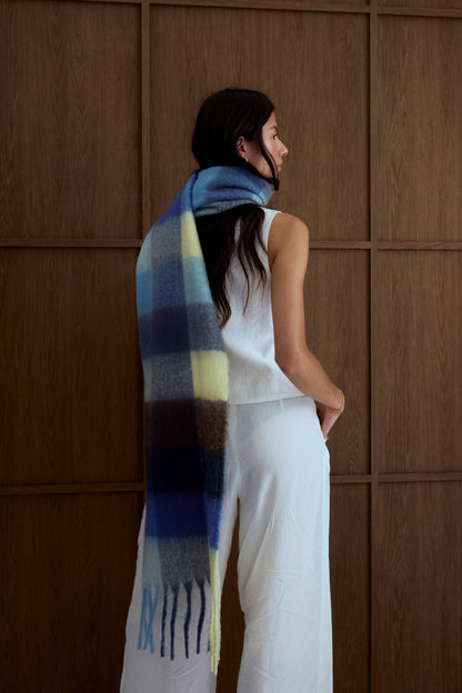 SCARF- BLUE/YELLOW CHECK