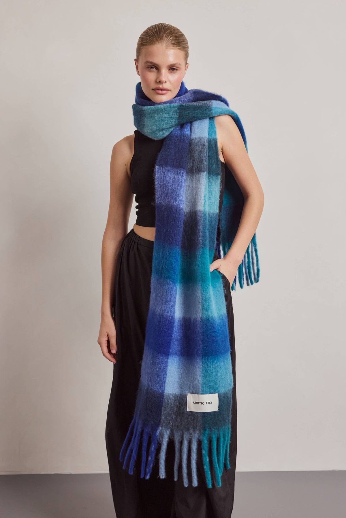 SCARF- BLUE CHECK