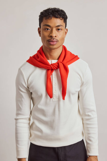 MERINO WOOL TRIANGLE SCARF- LAVA RED