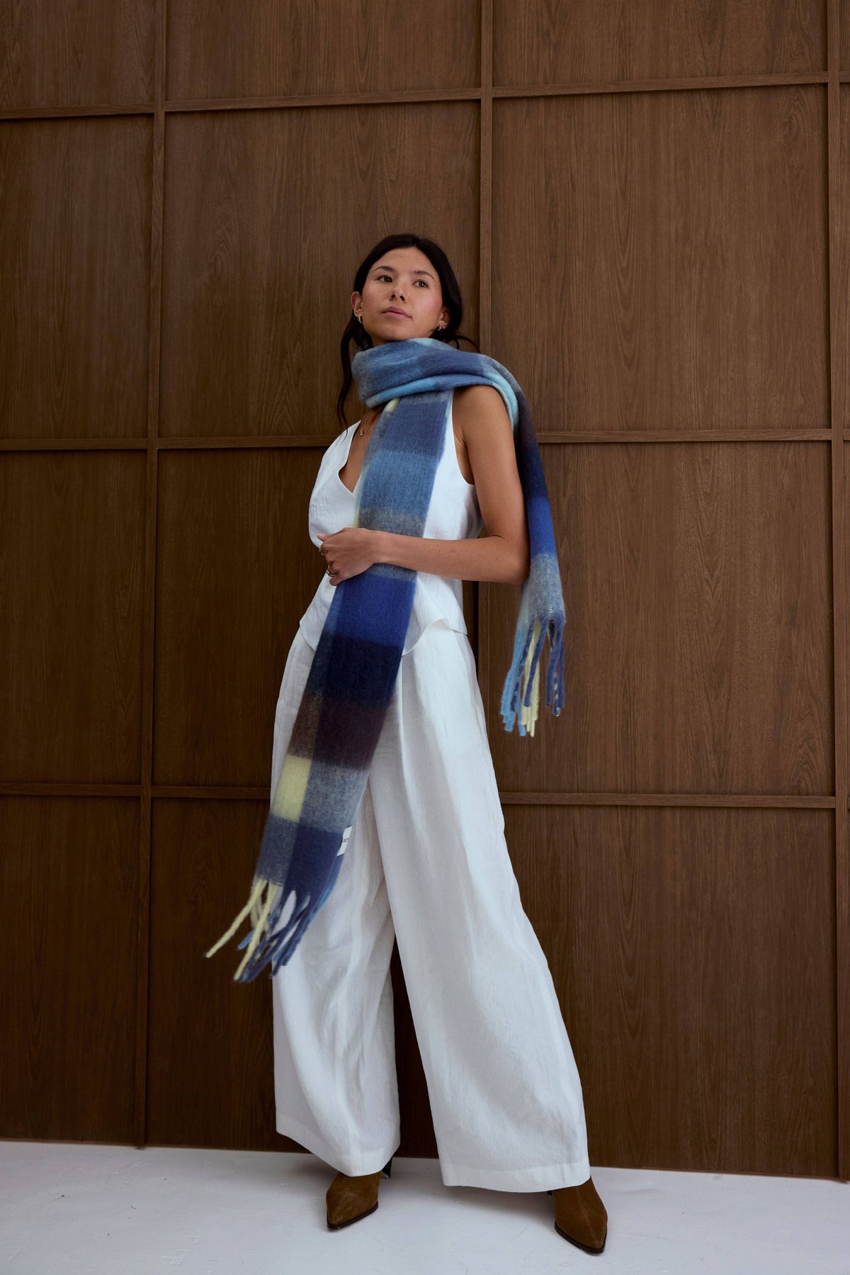 SCARF- BLUE/YELLOW CHECK
