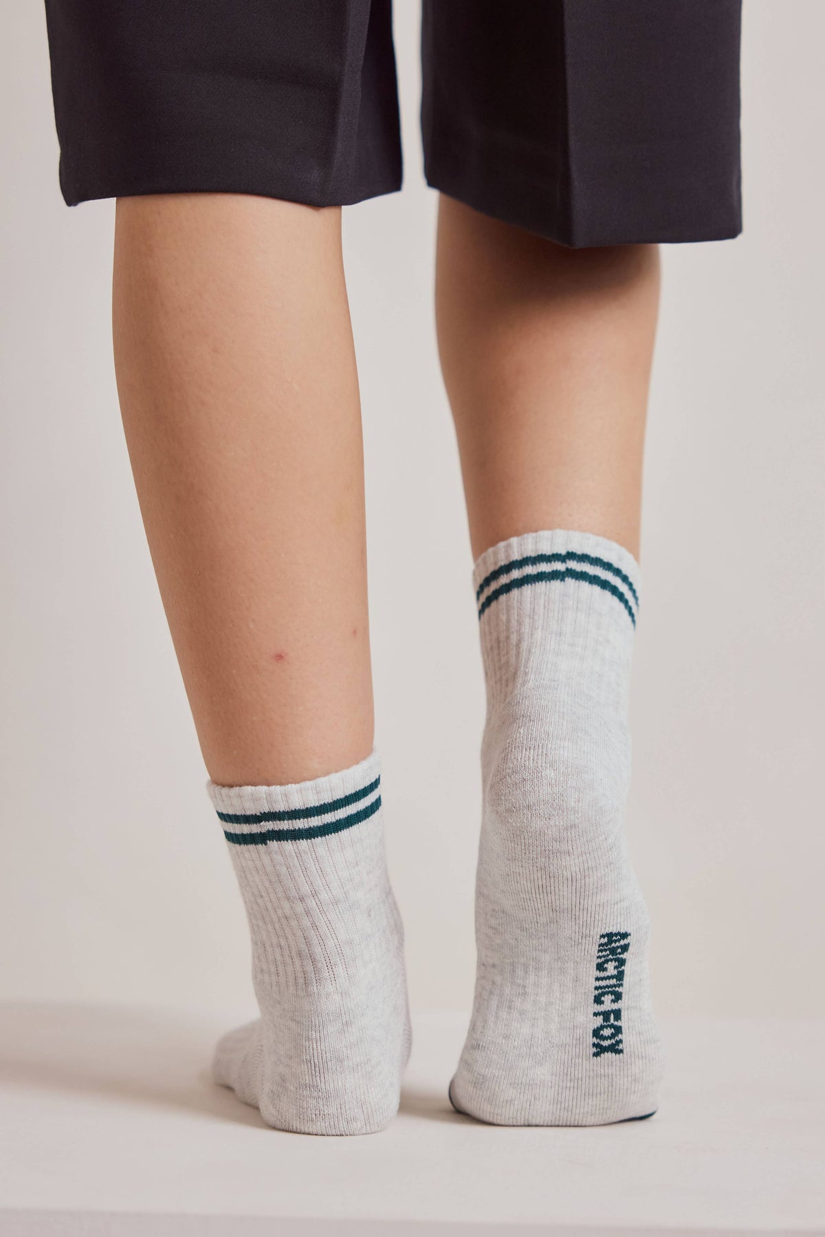 STRIPED SOCK- GREY MELANGE