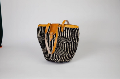 Zebra Black and White Woven Bag