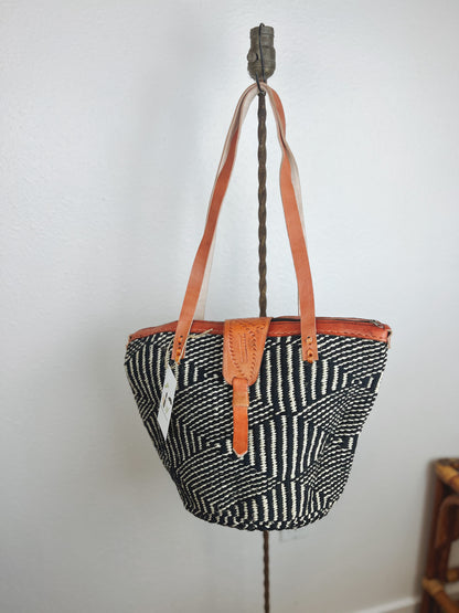 Zebra Black and White Woven Bag