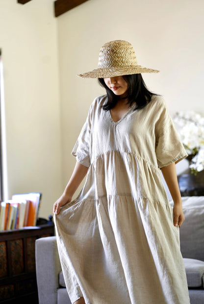 SYDNEY LINEN DRESS - NATURAL