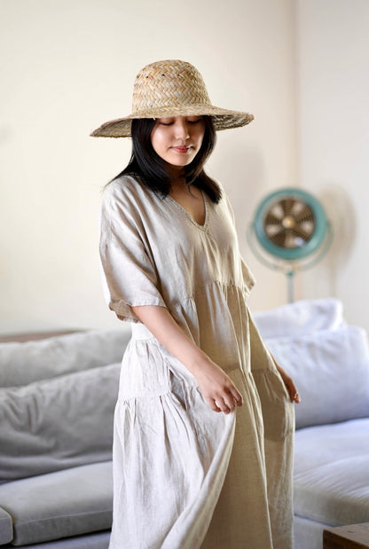 SYDNEY LINEN DRESS - NATURAL