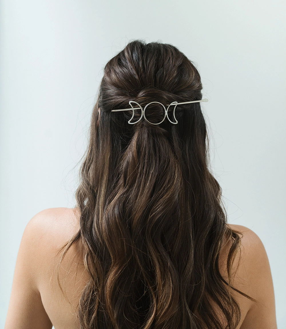 MOON PHASE HAIR SLIDE WITH STICK