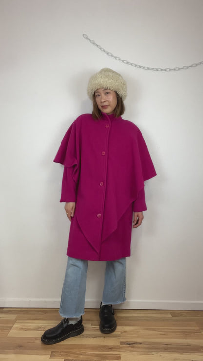 VINTAGE HOT PINK WOOL COAT