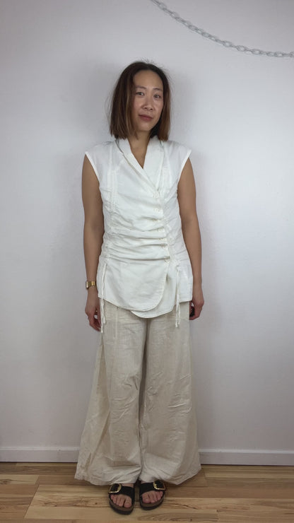 PRAIRIE UNDERGROUND WHITE RUCHED BLOUSE