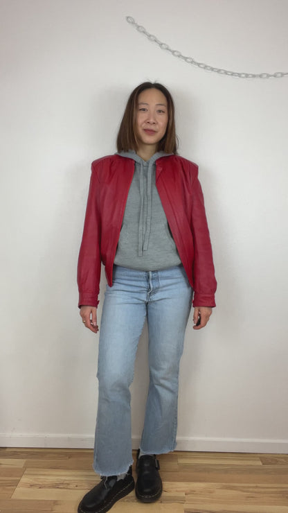 VINTAGE RED LEATHER JACKET