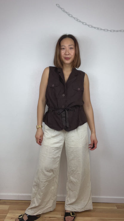 LINEN TIE WAIST TOP