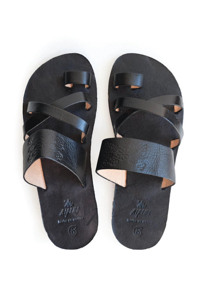 LEATHER SANDALIA - BLACK