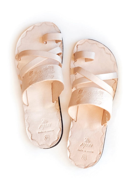 LEATHER SANDALIA - NATURAL
