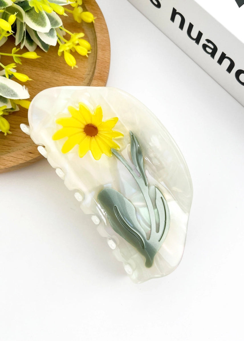 YELLOW FLOWER CLAW CLIP
