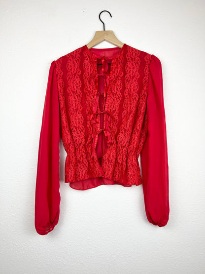 Romantic Floral Lace Peplum Blouse