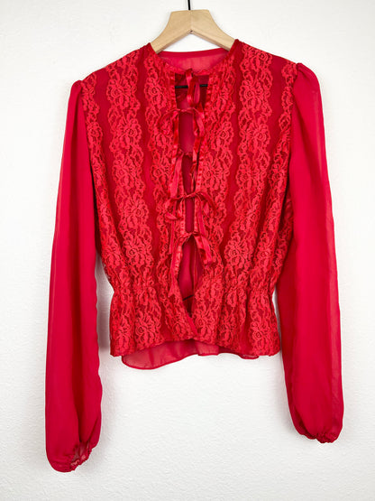 Romantic Floral Lace Peplum Blouse