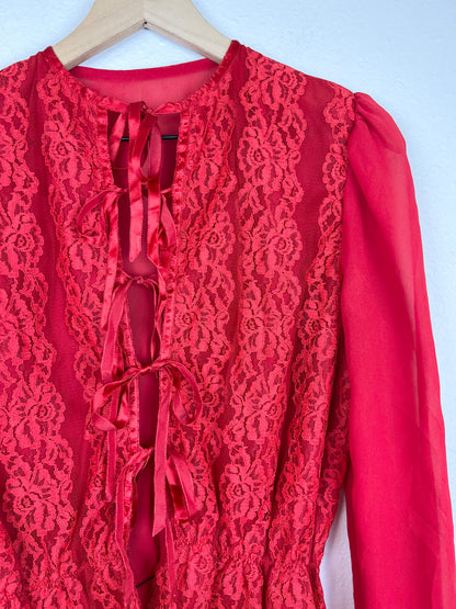 Romantic Floral Lace Peplum Blouse