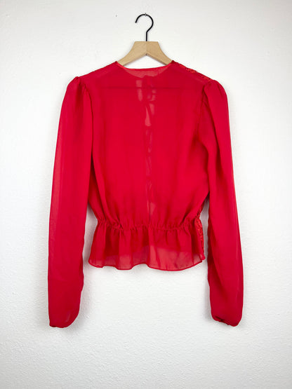 Romantic Floral Lace Peplum Blouse