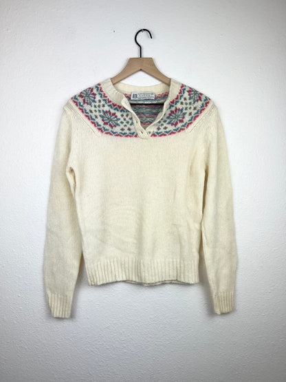 SALE Aston Shetland Wool 1/4 Button Up Sweater