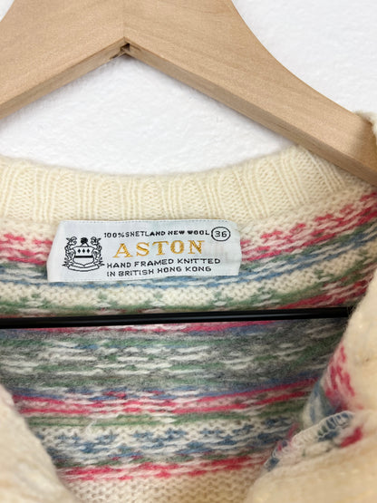 SALE Aston Shetland Wool 1/4 Button Up Sweater