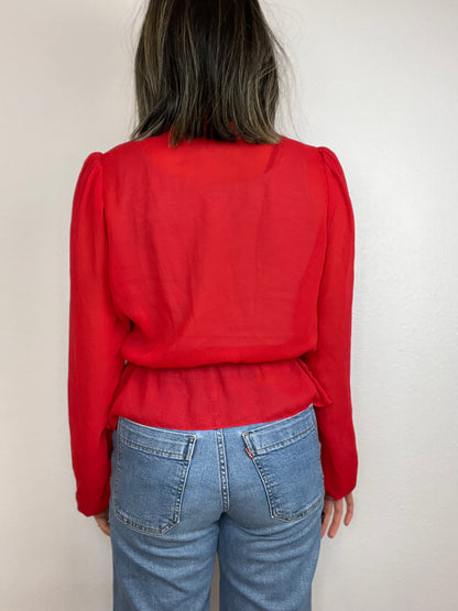 Romantic Floral Lace Peplum Blouse