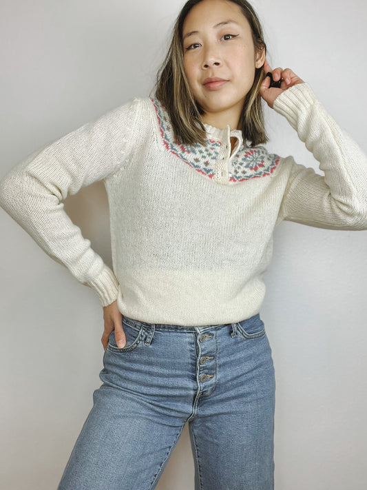 SALE Aston Shetland Wool 1/4 Button Up Sweater