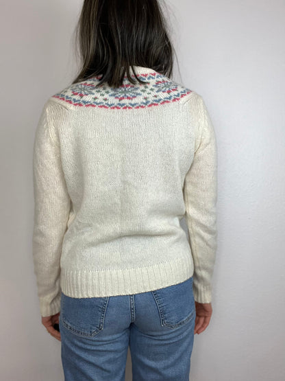 SALE Aston Shetland Wool 1/4 Button Up Sweater