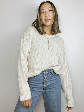 Liz Wear Cream Knit Sweater