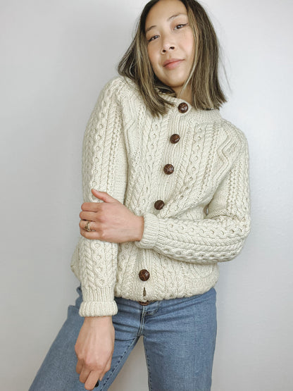 Vintage Nordstrom Handmade Fisherman Knit Cardigan